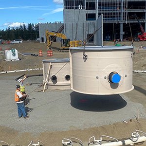 Installation of 10’ diameter valve vault for stormwater lift station